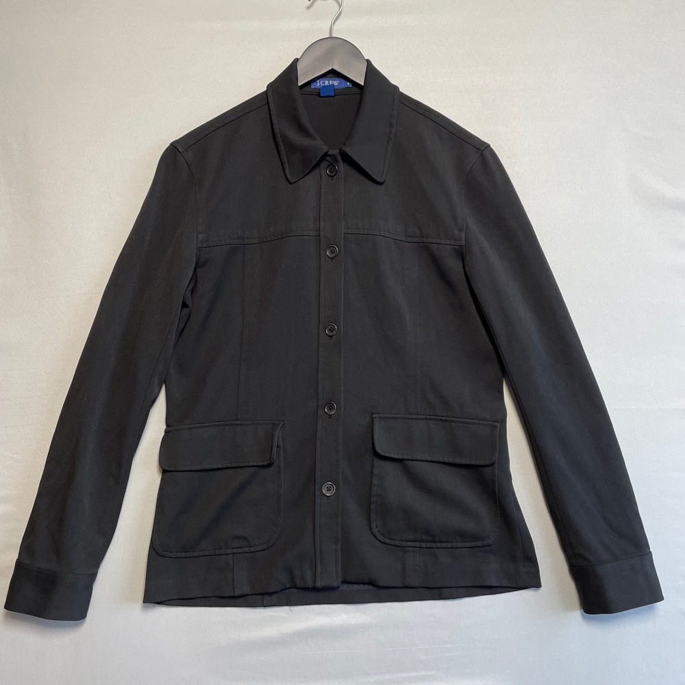 J. Crew Black Button Front Utility Jacket‎ Womens Size M